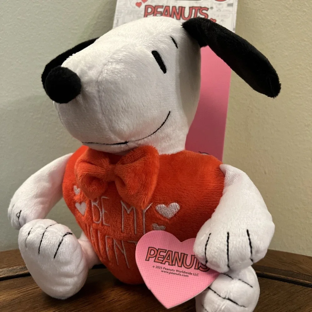 Peanuts Plush Squeaky Dog Toy Snoopy Be My Valentine Dog Toy